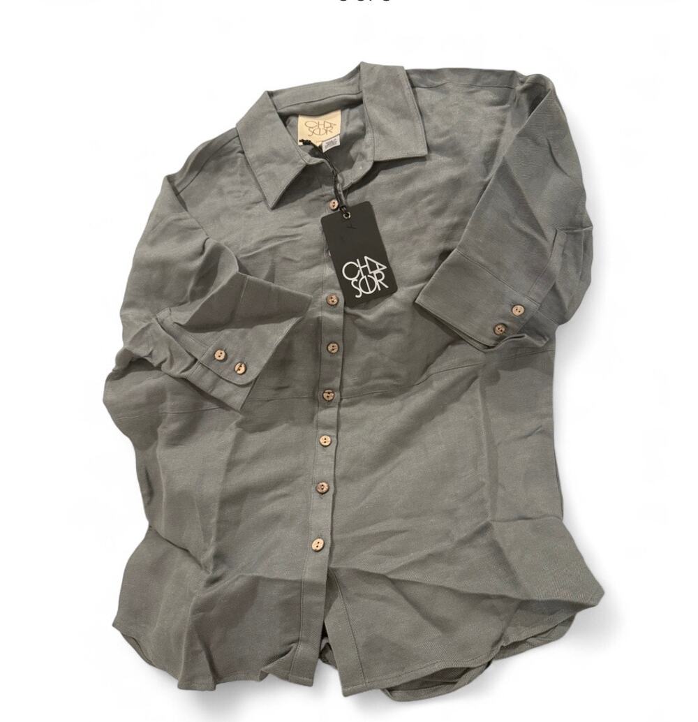 NWT chaser greyish green  button-up shirt 
Size small
